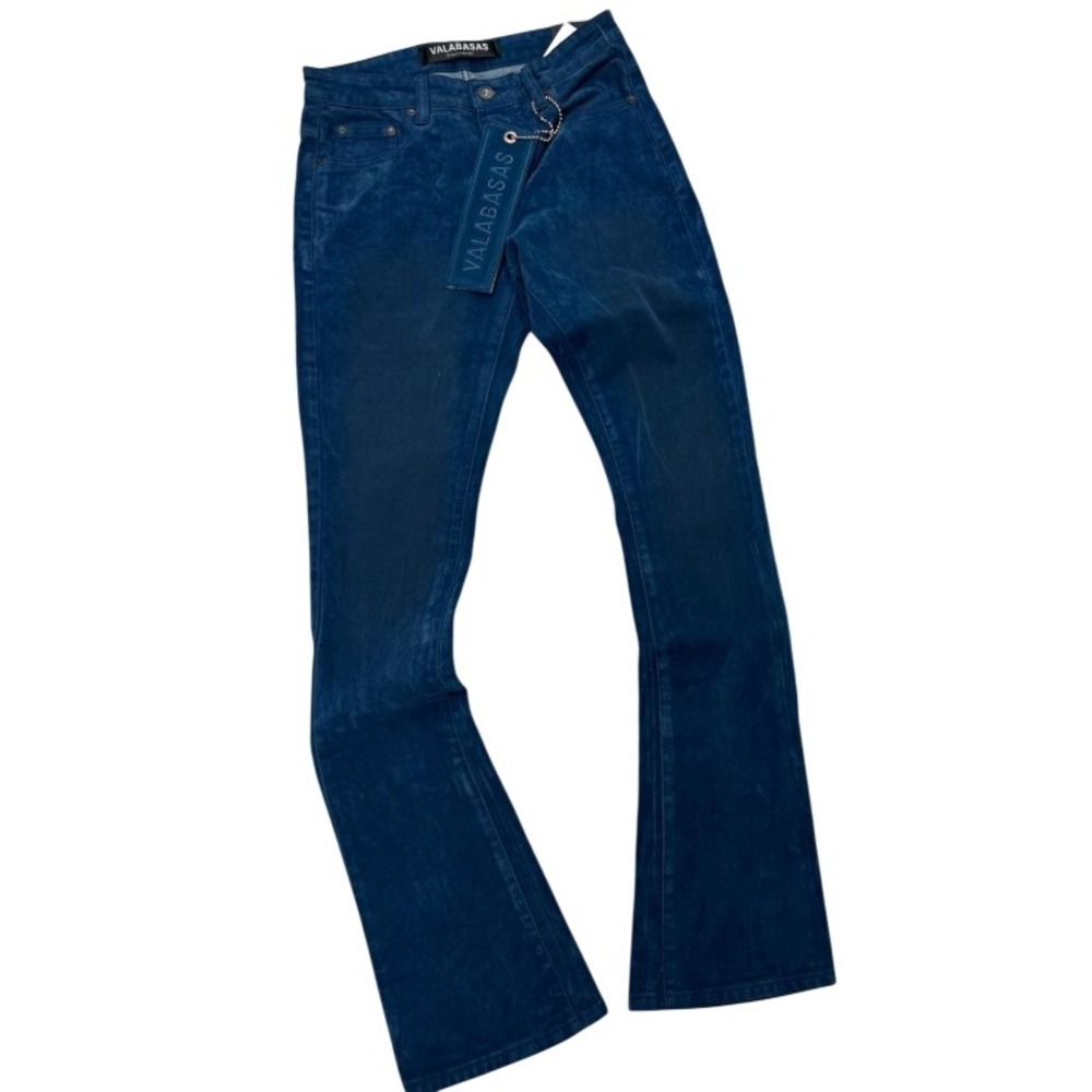 Valabasas Luxe Dark Teal Suede Like Bootcut Jeans 38 x 36 NWT Indigo Flare